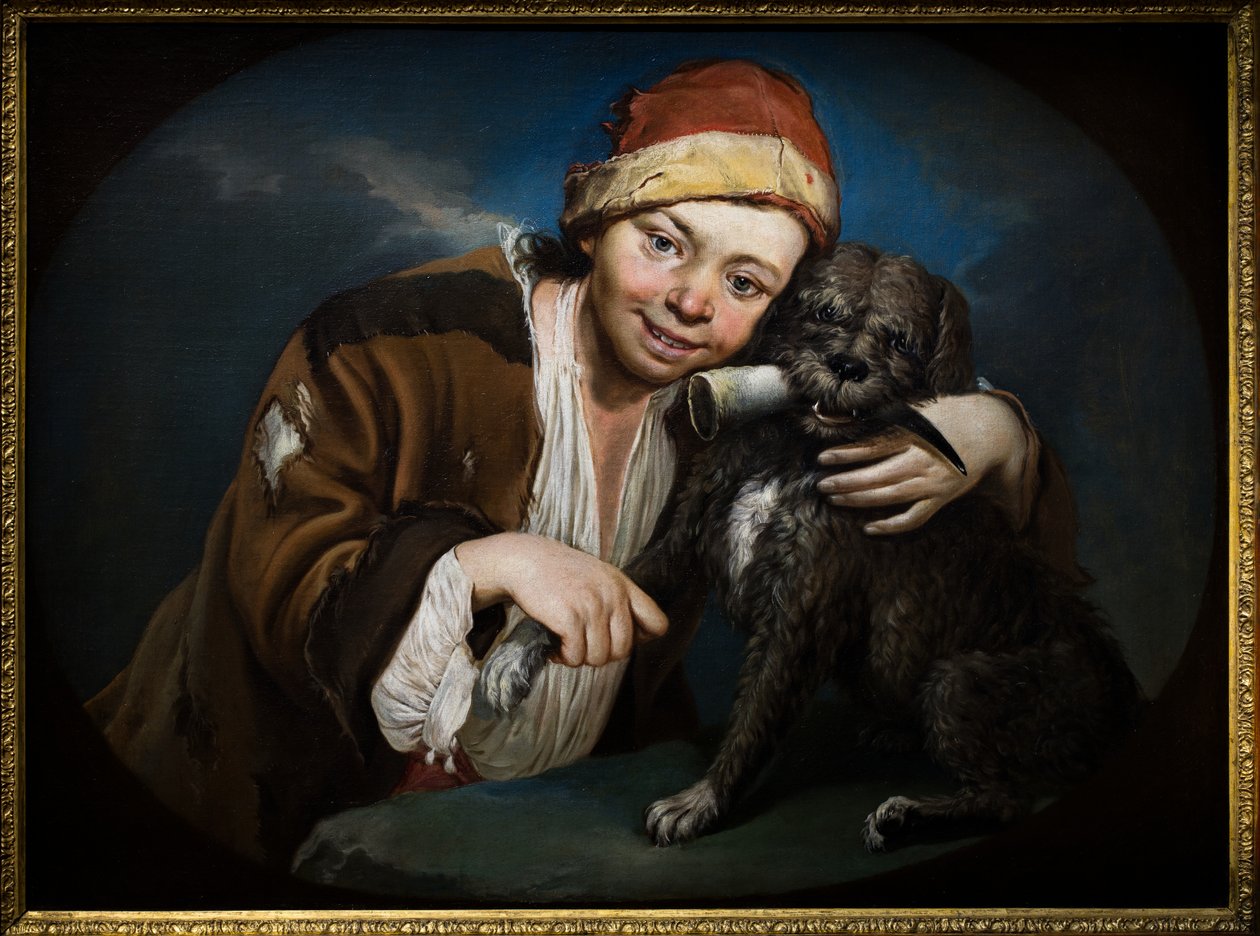 Chlapec se psem od Giacomo (1698 1767) Ceruti