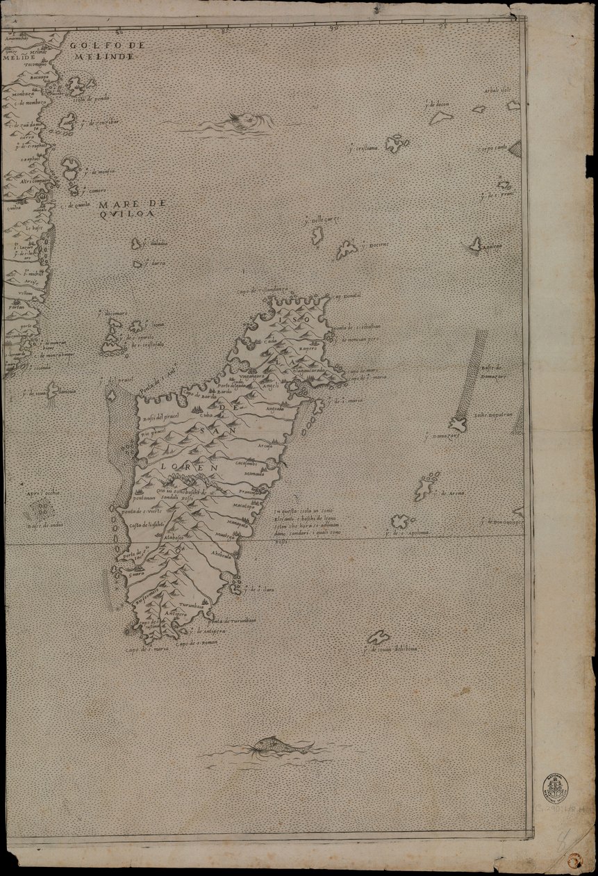 Mapa Afriky od Giacomo Gastaldi