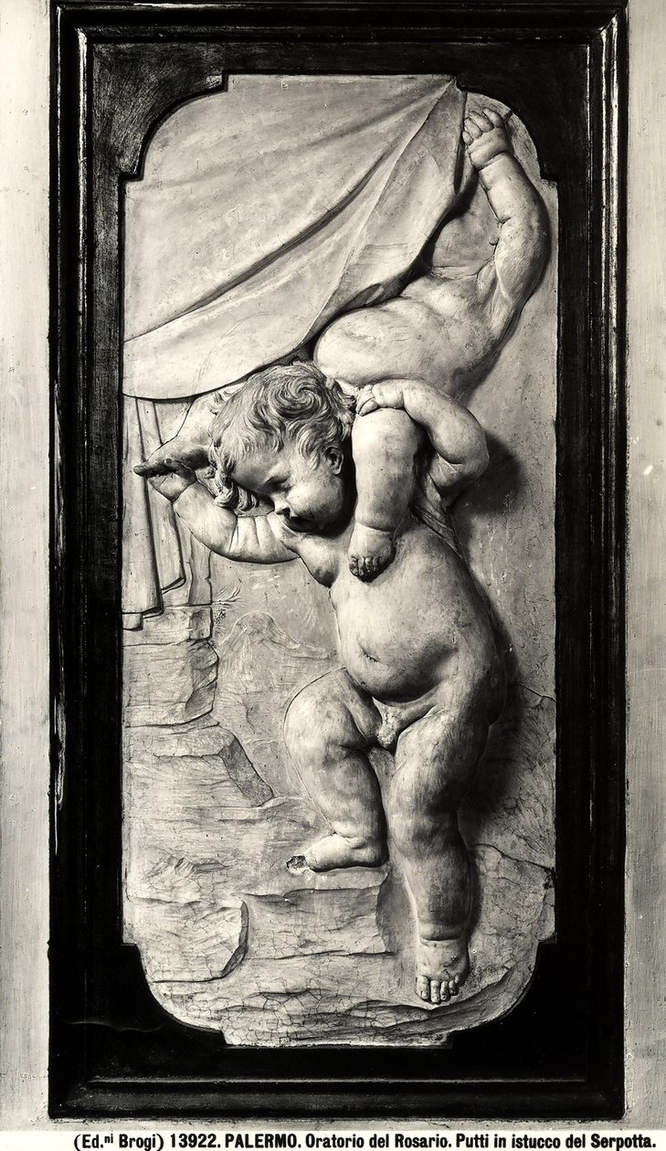 Dva putti (omítka) od Giacomo Serpotta