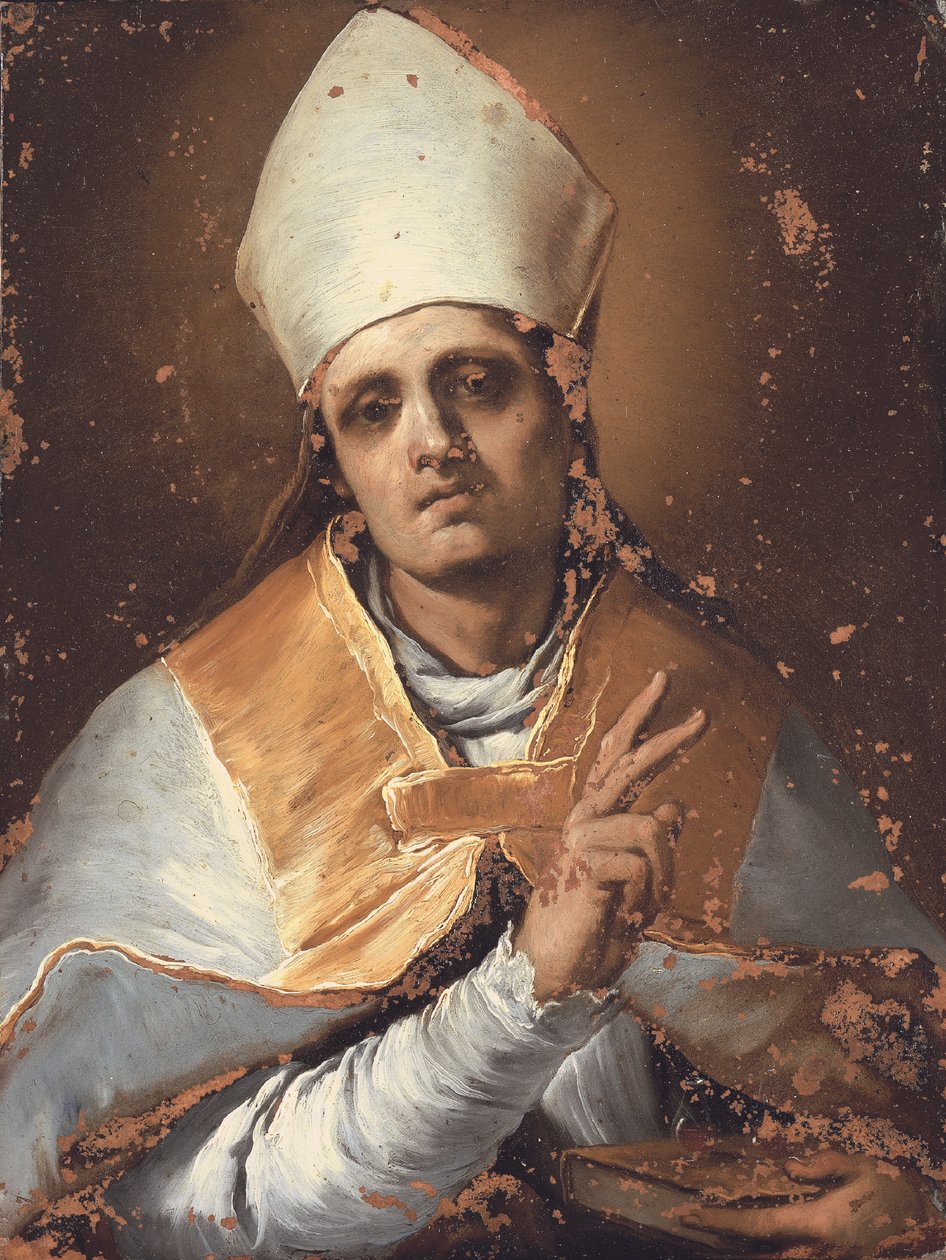 Svatý Januarius (olej na mědi) od Giacomo del Po