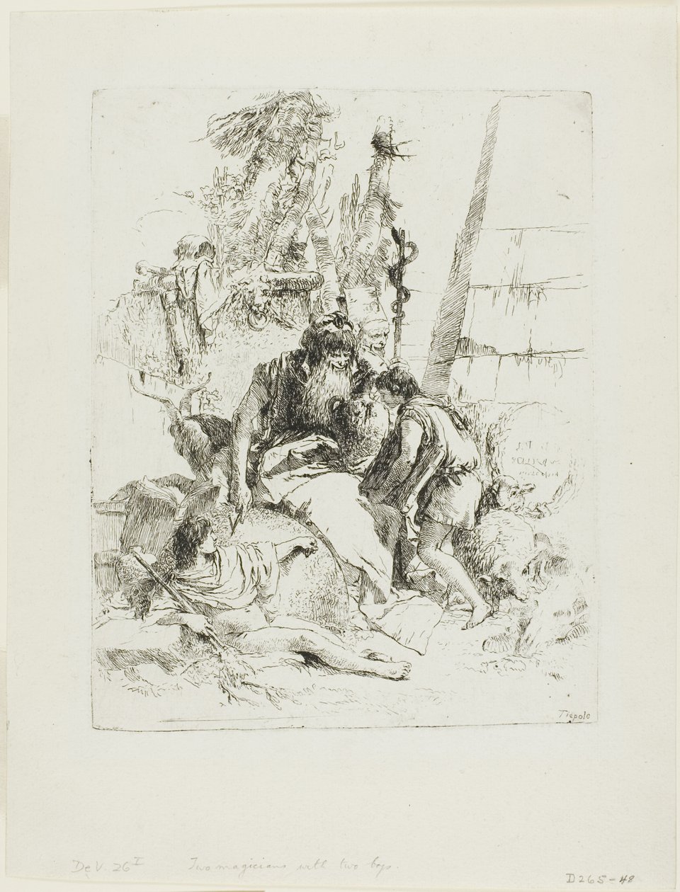 Dva kouzelníci se dvěma chlapci, od Scherzi od Giambattista Tiepolo