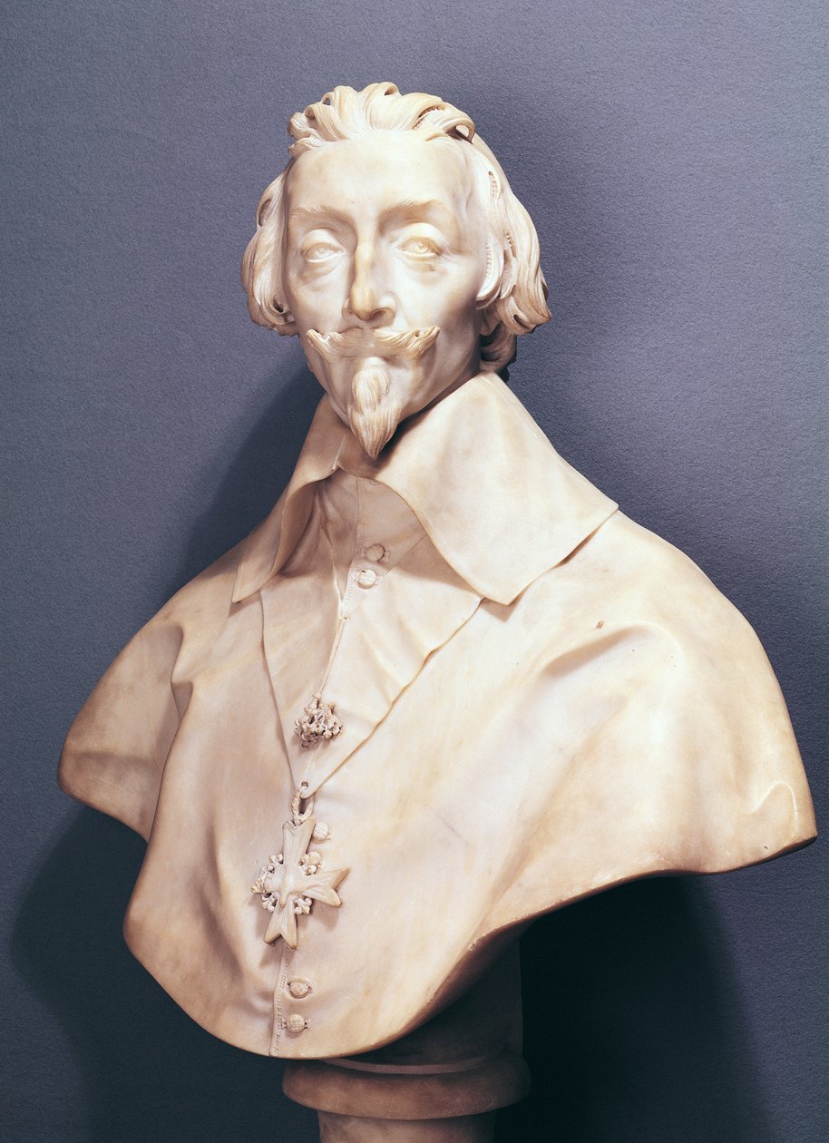 Busta kardinála Richelieu (1585-1642) kolem 1642 (mramor) od Gian Lorenzo Bernini