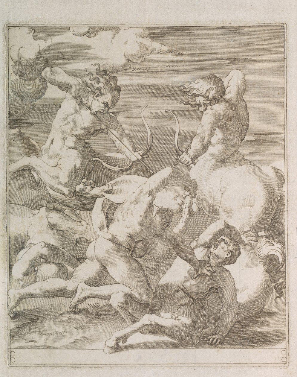 Bitva mezi Herkulesem a Kentaury, 1527 od Gian Jacopo Caraglio