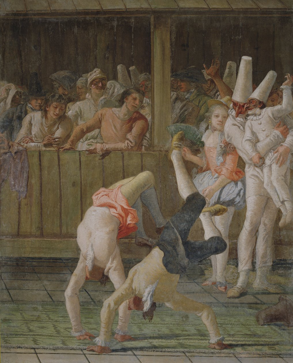 Pulcinella s akrobaty, kolem roku 1793 od Giovanni Domenico Tiepolo