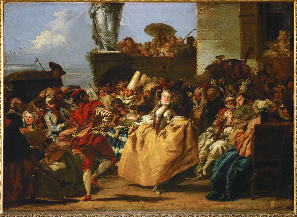 Karnevalová scéna... od Giandomenico (1727 1804) Tiepolo