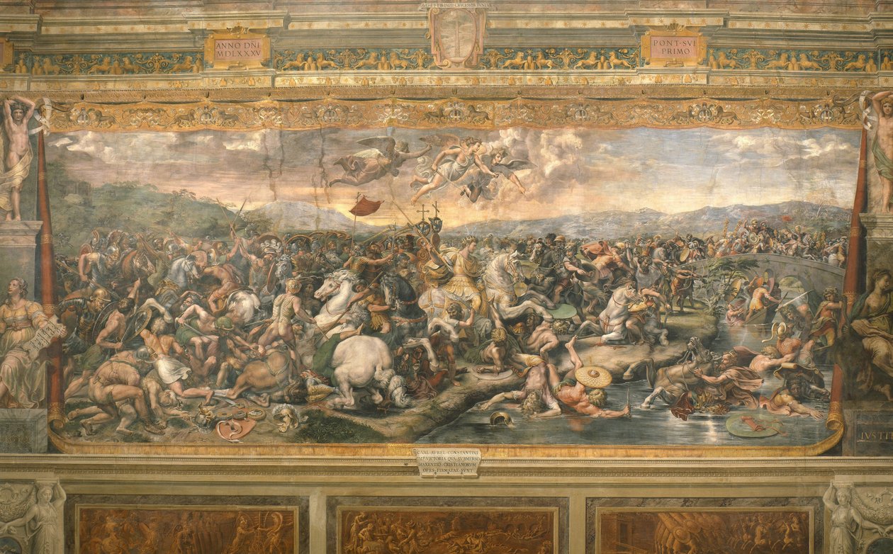 Bitva u Milvijského mostu, 1517-1524 od Gianfrancesco Penni
