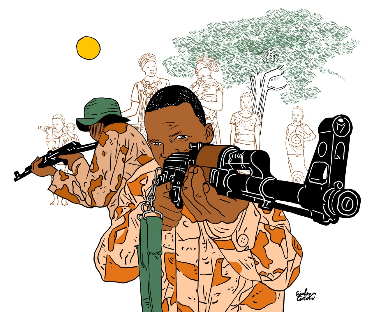 Vojenská Afrika, 2022 (digitální) od Gianluca Costantini