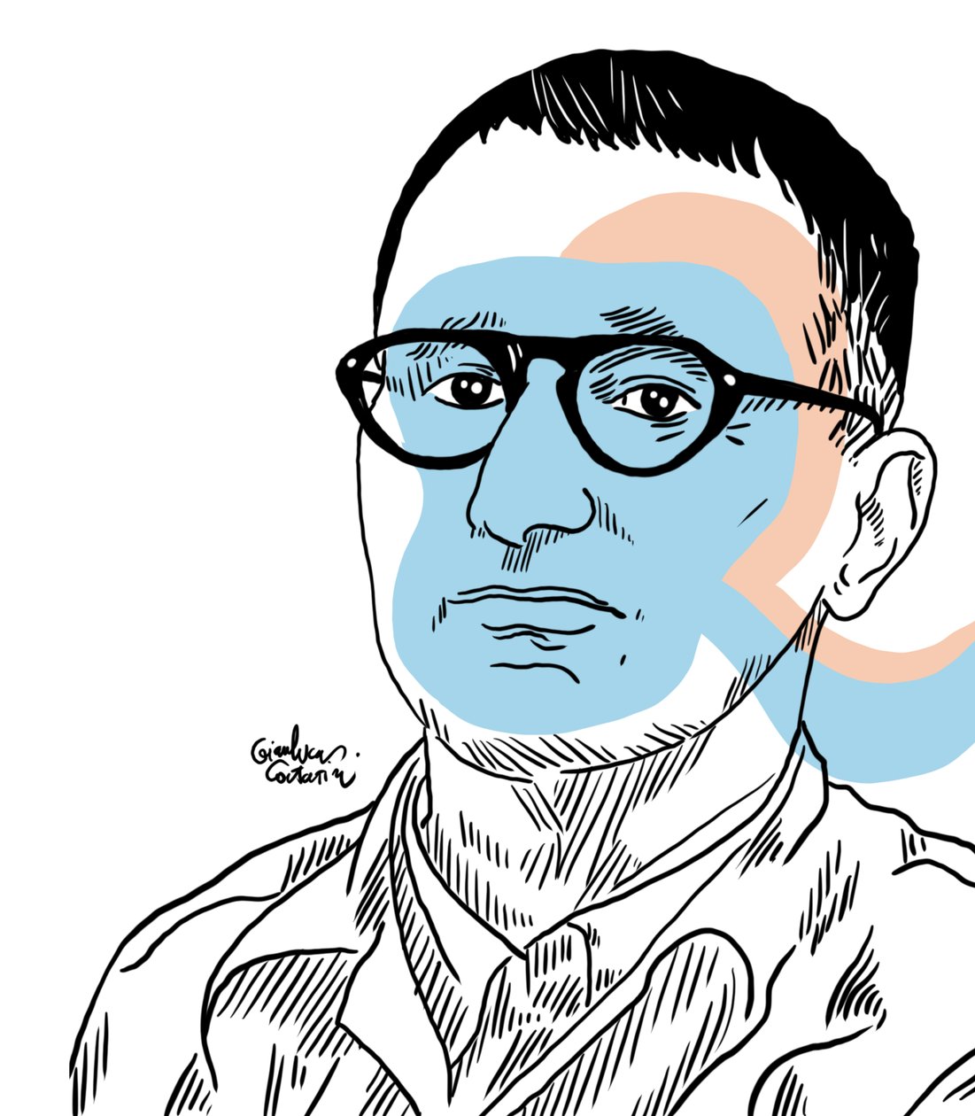 Portrét Bertolta Brechta, 2022 (digitální) od Gianluca Costantini