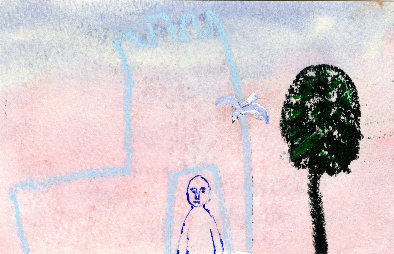 Můj hrad, racek a cypřiš, 2005, (kombinovaná média) od Gigi Sudbury