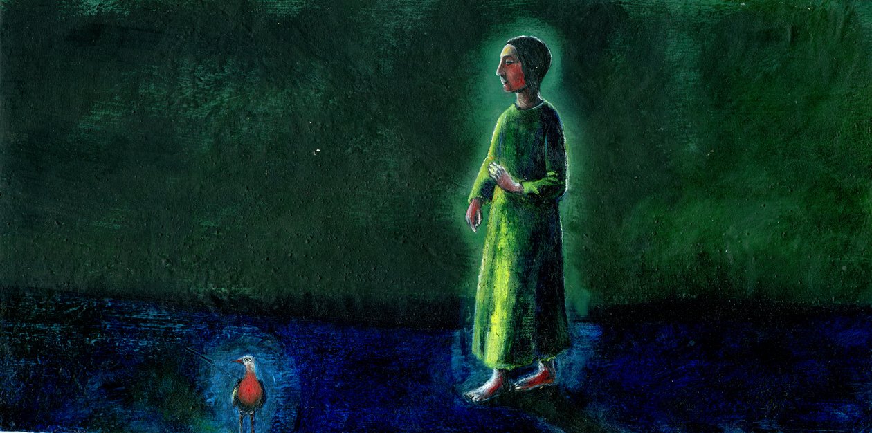That Night Bird, 2003, (olej na desce gesso) od Gigi Sudbury