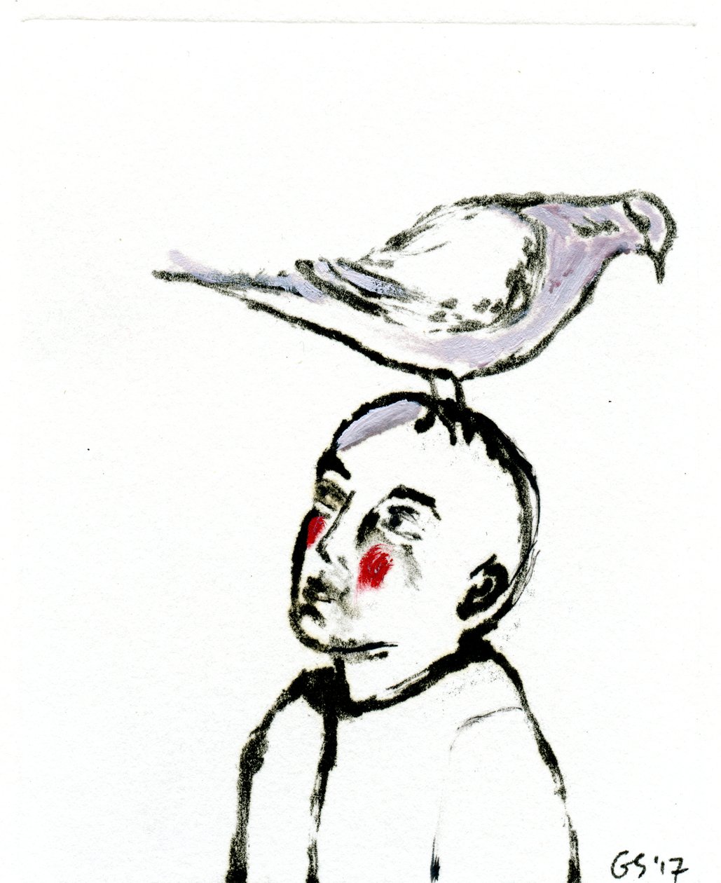 Návrat domů II, 2017, (olej na papíře) od Gigi Sudbury