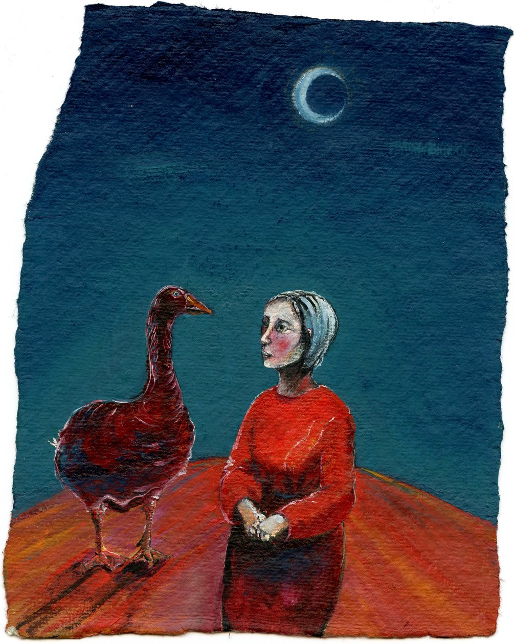 Moje husa, 2004, (olej na papíře) od Gigi Sudbury