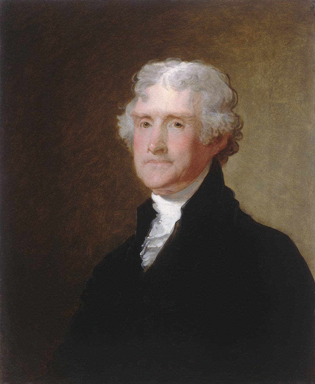 Thomas Jefferson, kolem roku 1821 (olej na dřevě) od Gilbert Stuart