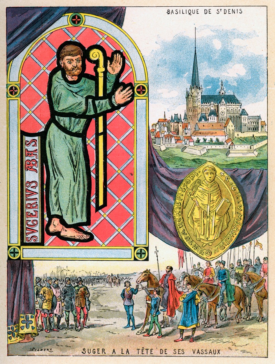 Opat Suger, francouzští opatové-státníci, 1898 od Gilbert