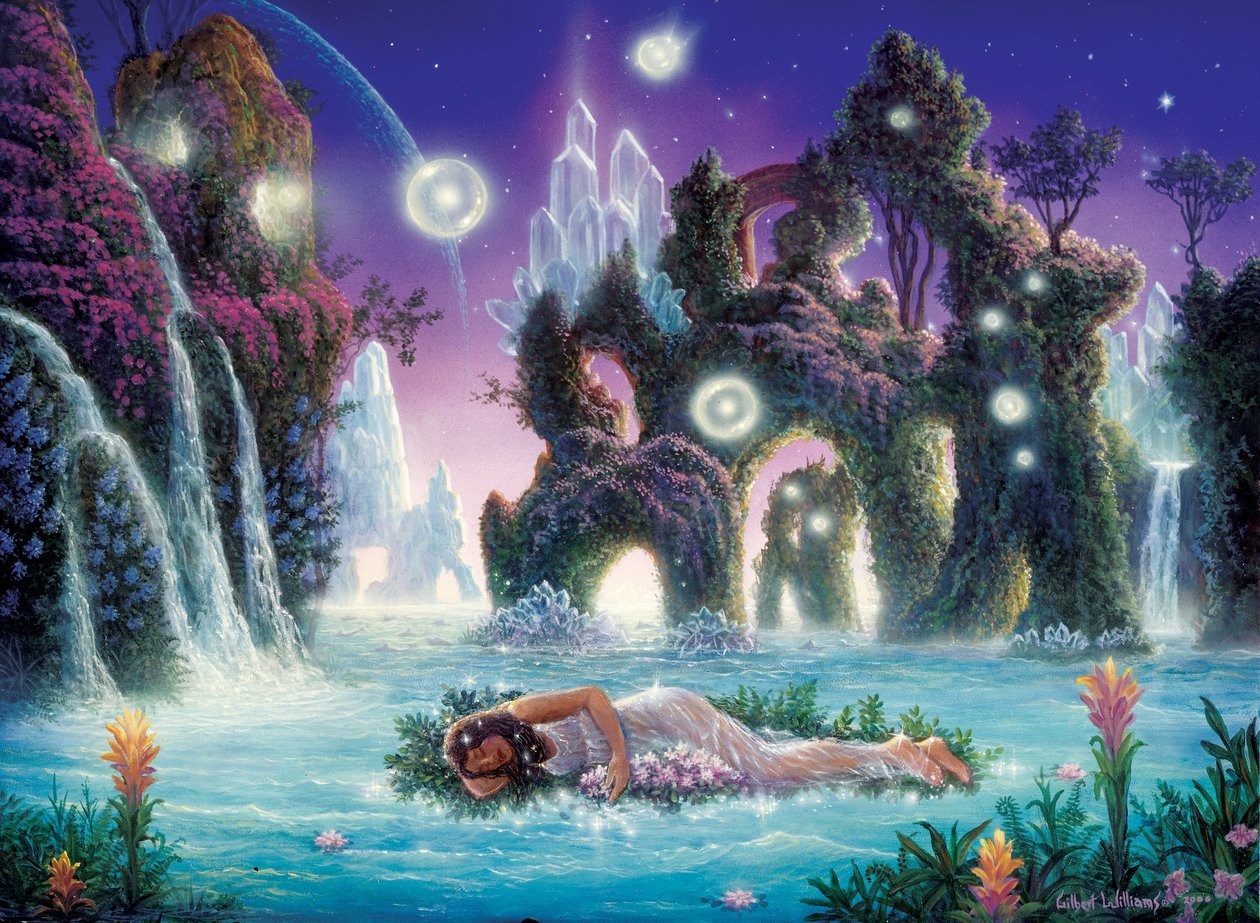 Snílek, 2000 (akryl na desce) od Gilbert Williams