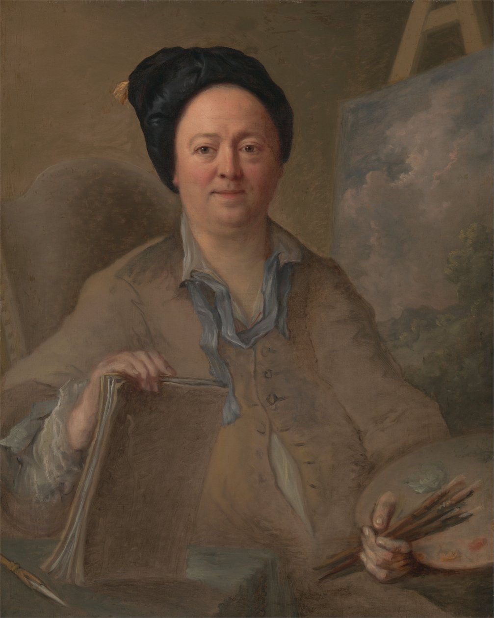 Portrét krajináře, možná George Lamberta od Giles Hussey