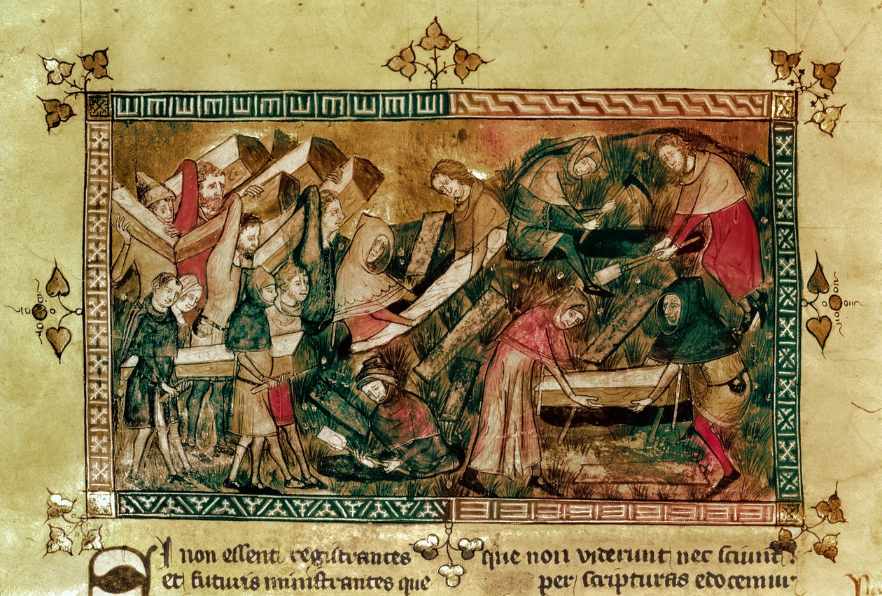 Černá smrt v Tournai, 1349 (viz také 33793) od Gilles Le Muisit