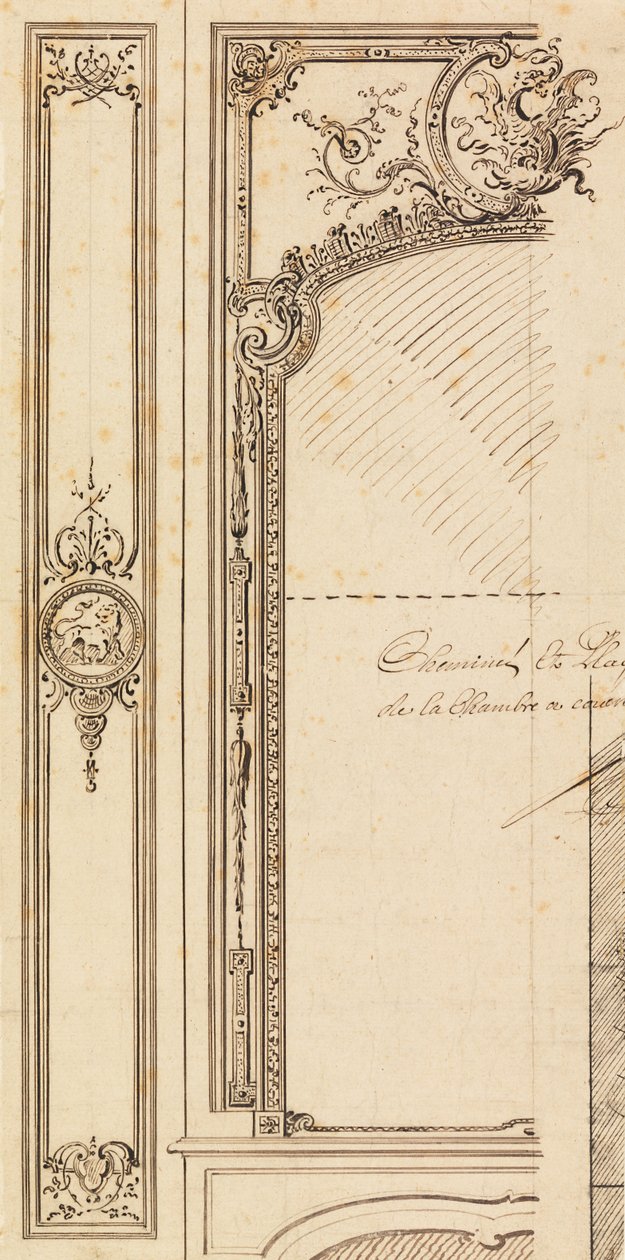 Design pro Overmantel; recto, Plány výlisků od Gilles Marie Oppenord