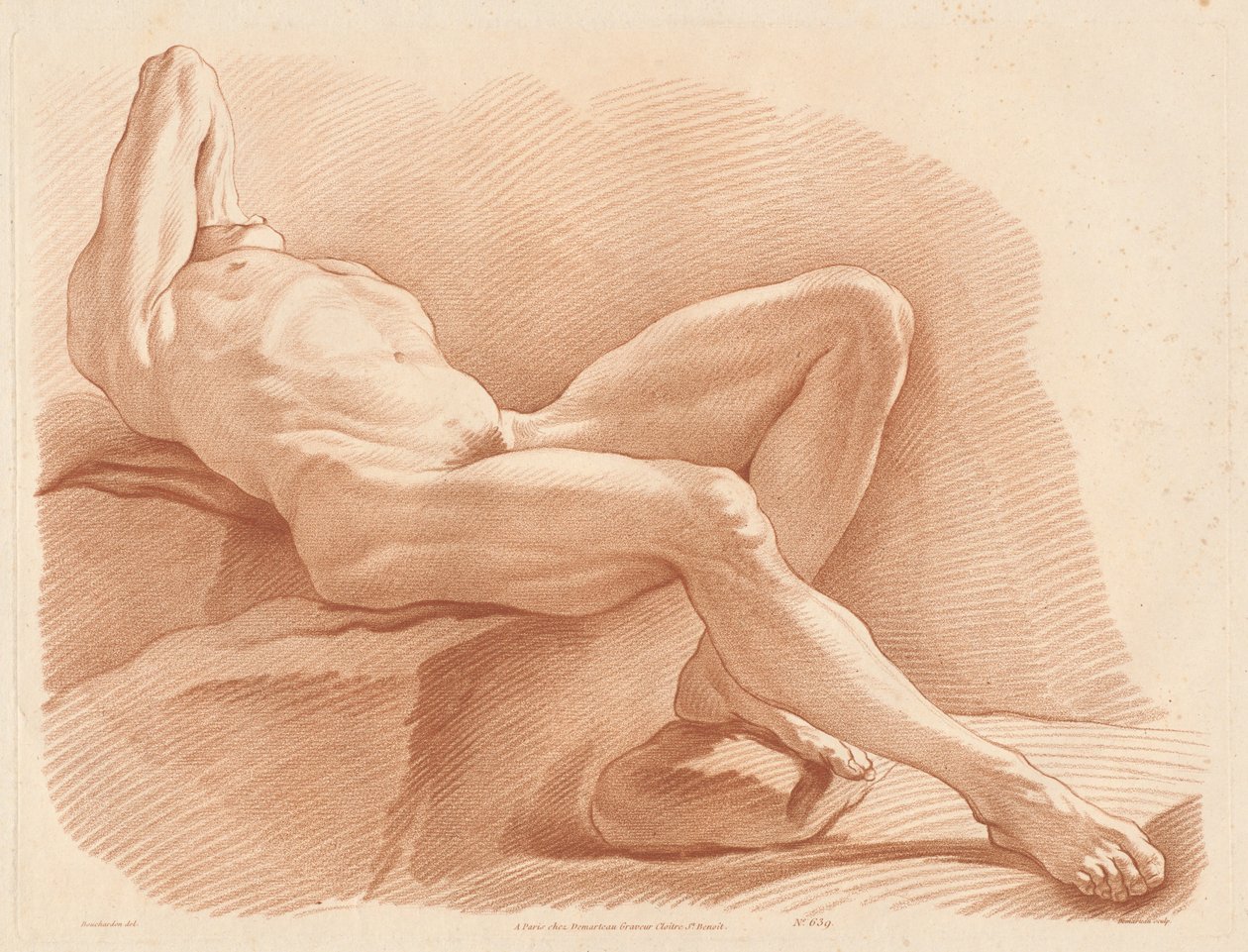 Akademie (639) od Gilles Antoine Demarteau after Edme Bouchardon