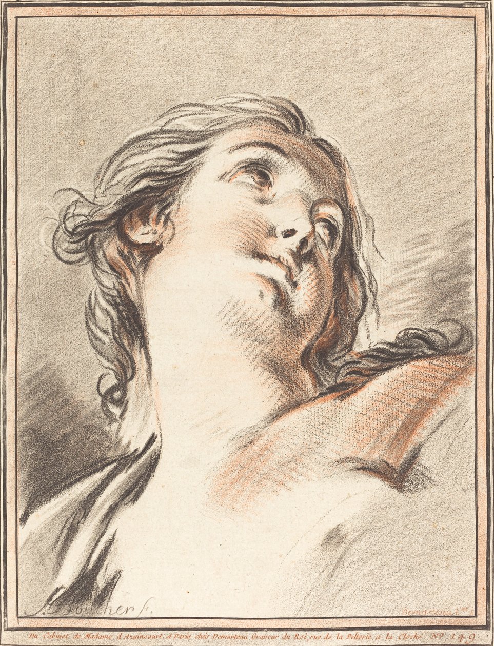 Hlava ženy vzhlíží, 1767. od Gilles Demarteau