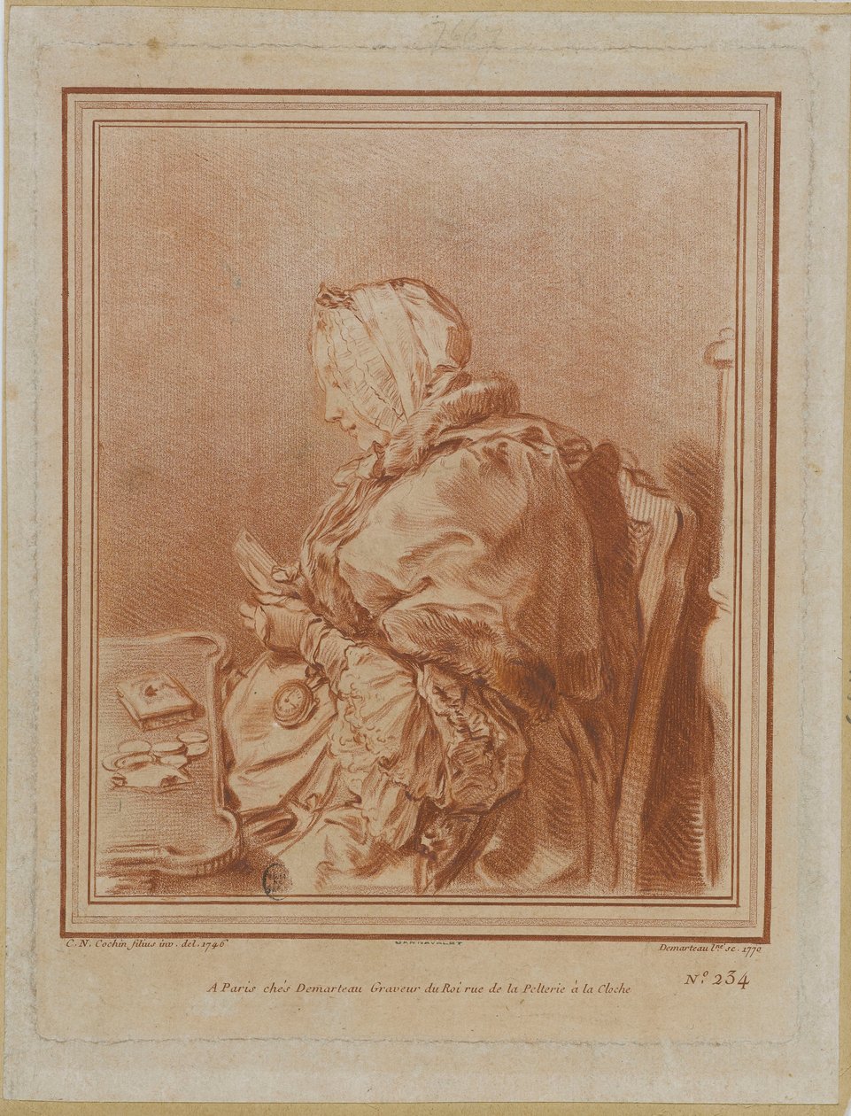 Portrét Madame Geoffrin 1699-1777, 1770. od Gilles Demarteau