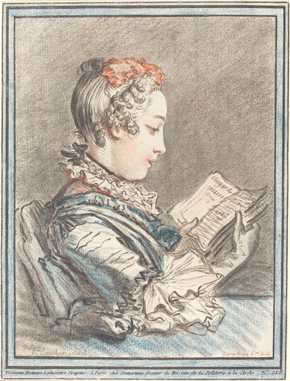 Mladá dívka čtoucí Héloise a Abélard, 1770. od Gilles Demarteau