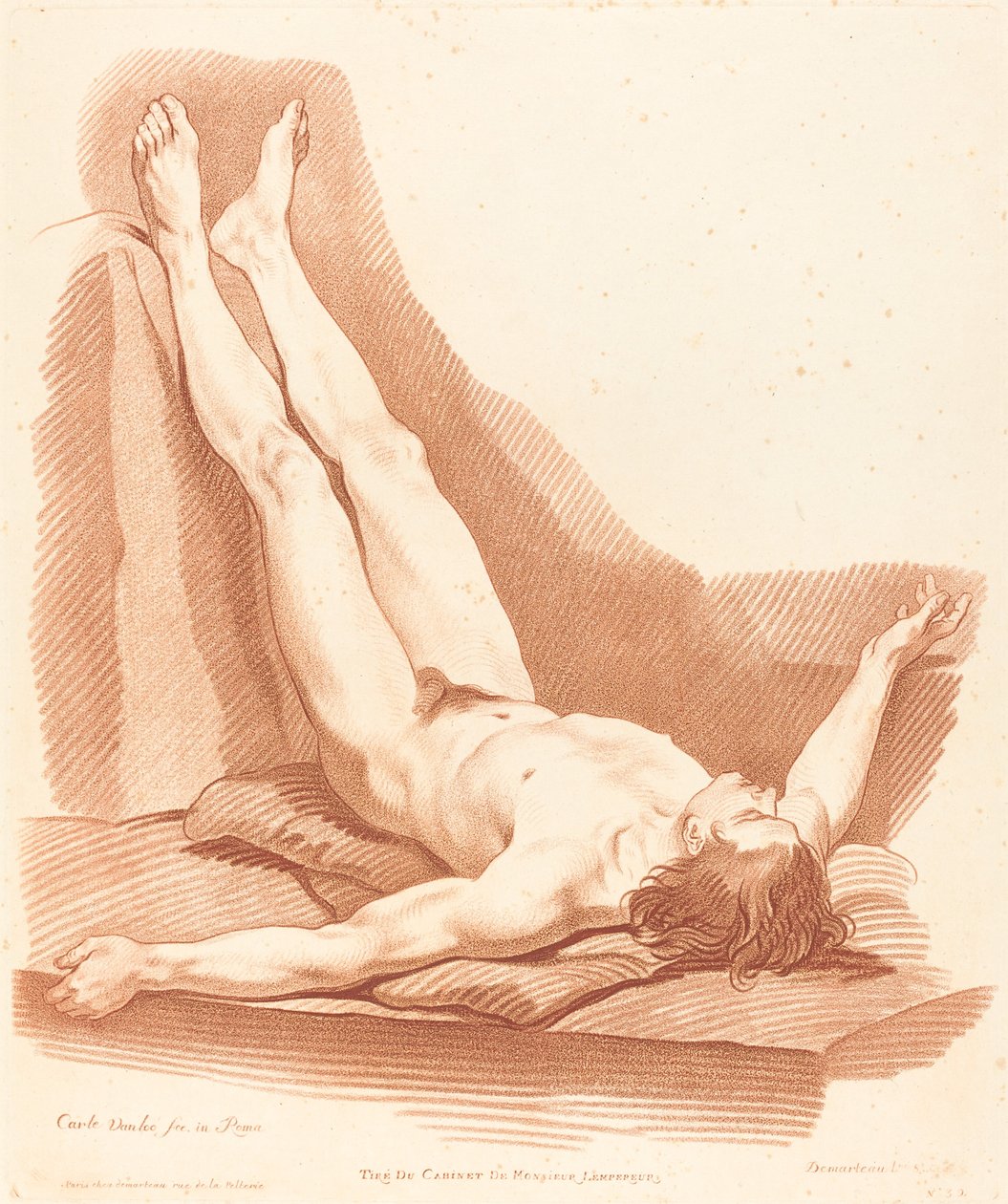 Akademie od Gilles Demarteau, the Elder after Carle Van Loo