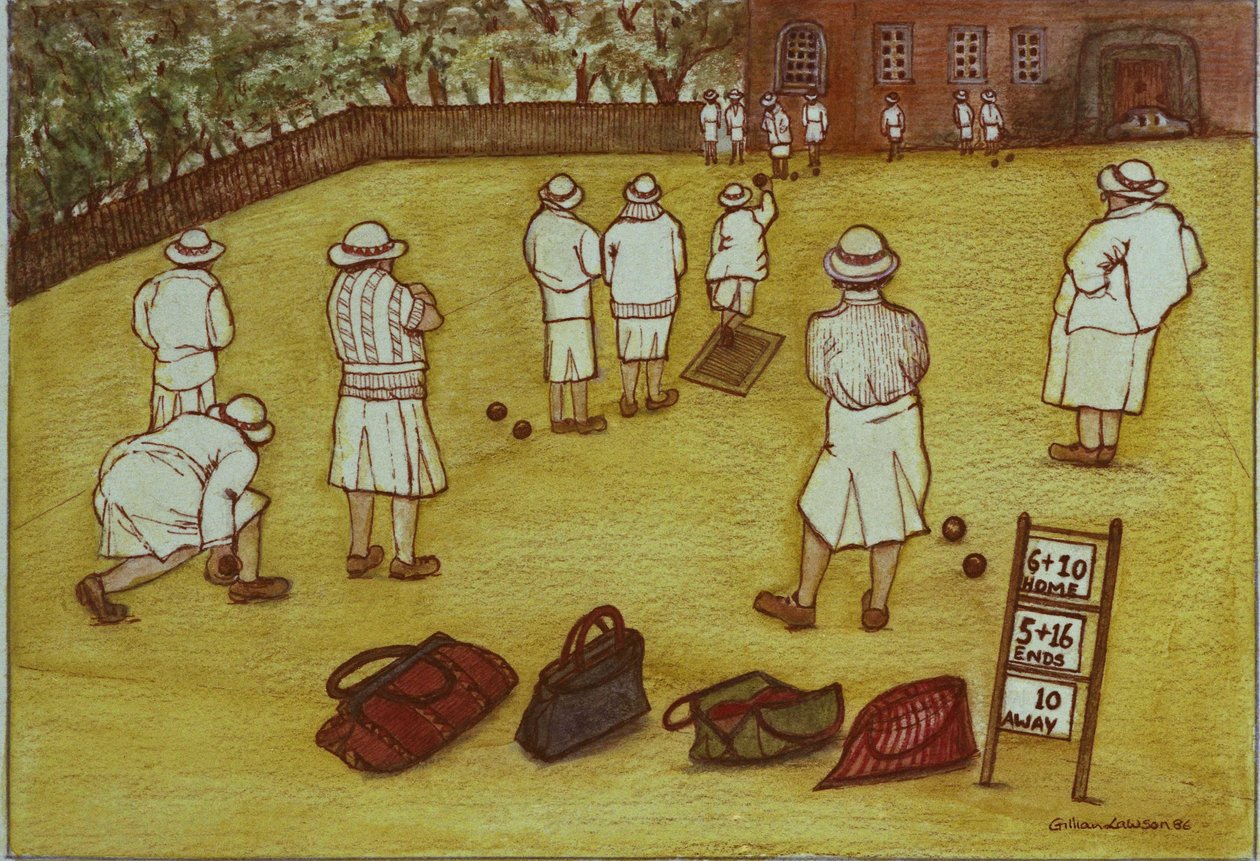 Bowling, 1988 (akvarel na papíře) od Gillian Lawson