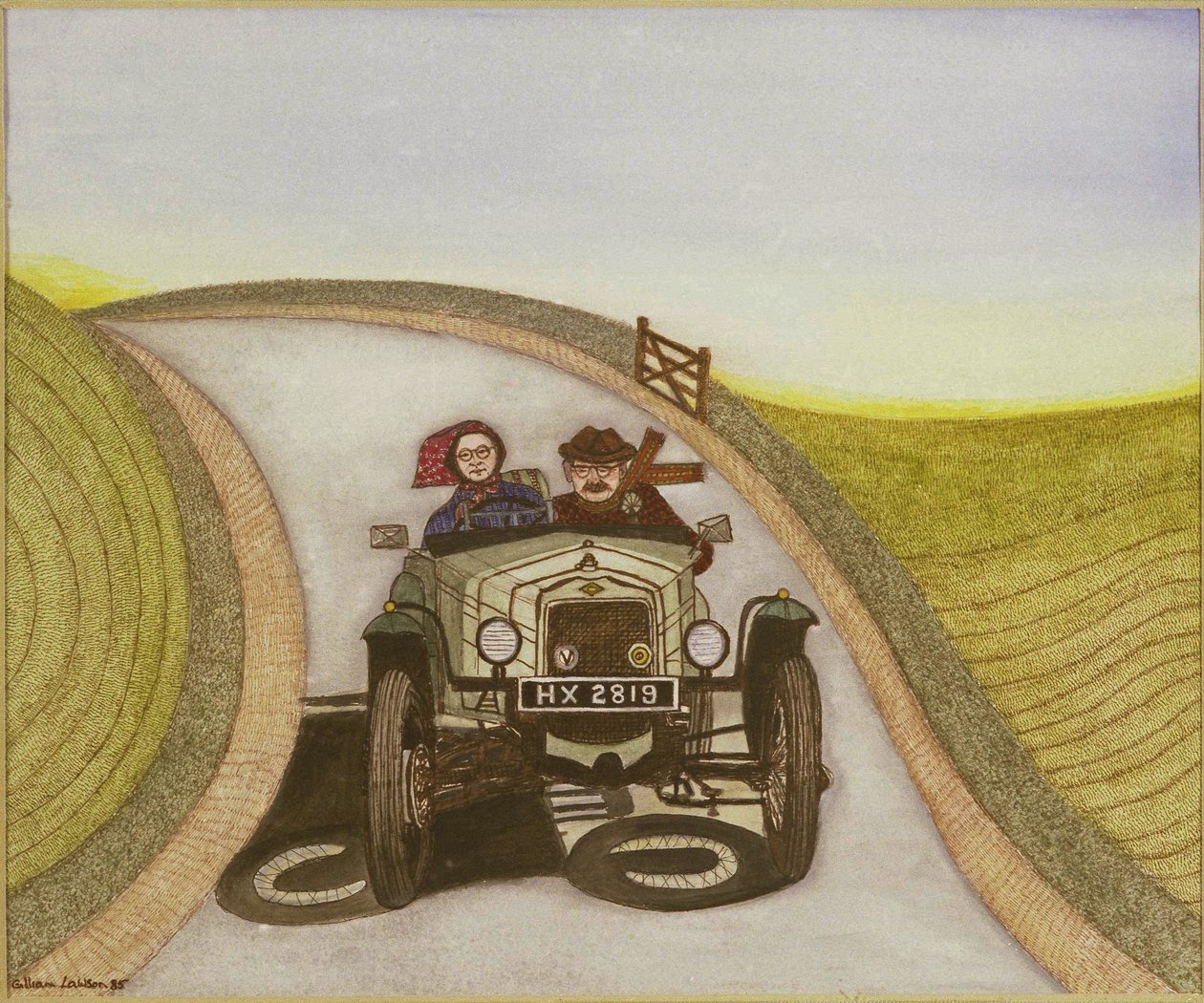 Automobil, 1985 (akvarel na papíře) od Gillian Lawson