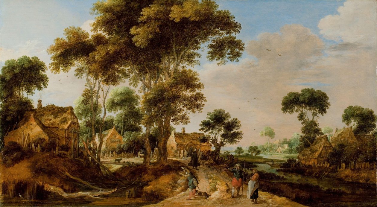 Venkovská cesta od Gillis Claesz de Hondecoeter