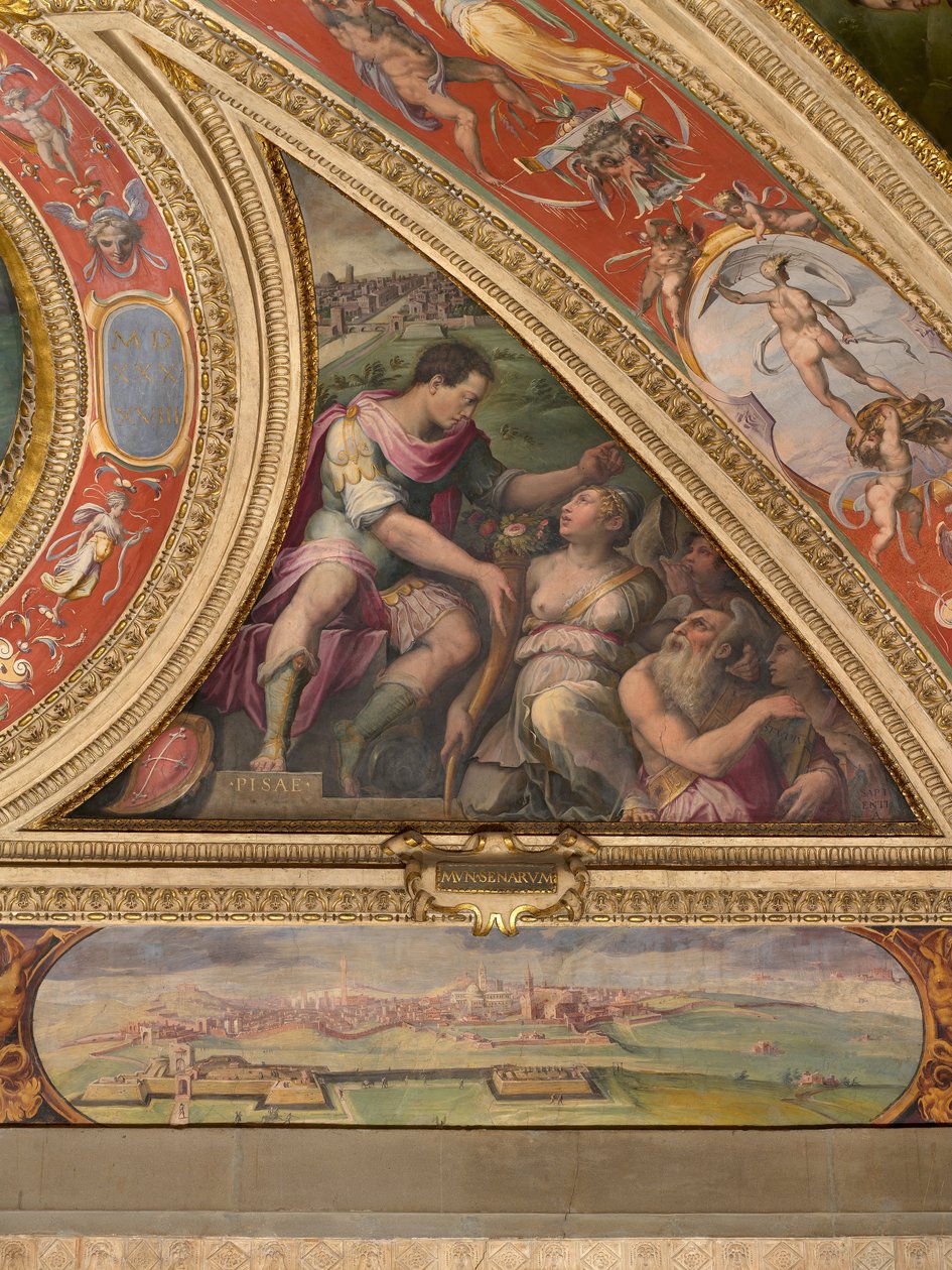 Alegorie v Pise; dole, pohled na Sienu od Giorgio Vasari