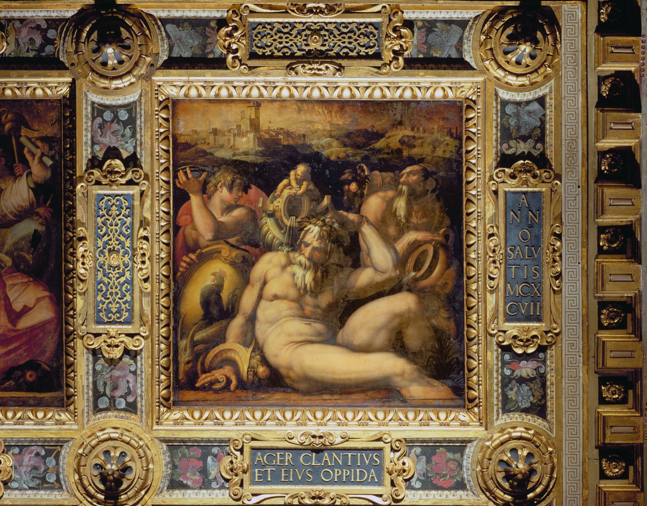 Alegorie regionu Chianti ze stropu Salone dei Cinquecento, 1565 (panel) od Giorgio Vasari