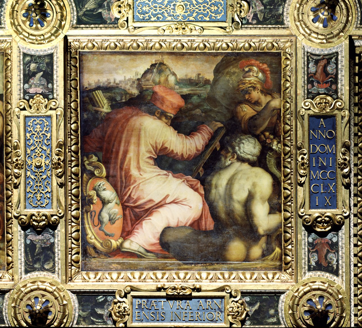 Alegorie města San Miniato a dolního Valdarna ze stropu Salone dei Cinquecento, 1565 (panel) od Giorgio Vasari