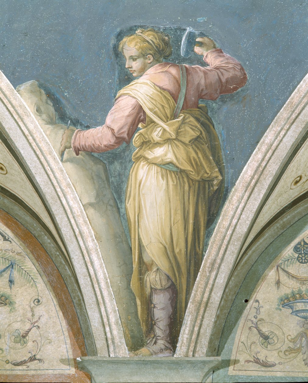 Socha, The Four Arts, Peduccio, Camera della Fama, 1542 od Giorgio Vasari