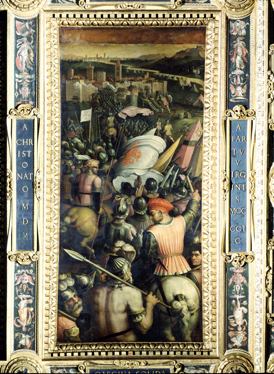Zachycení Casciny ze stropu Salone dei Cinquecento, 1565 (panel) od Giorgio Vasari