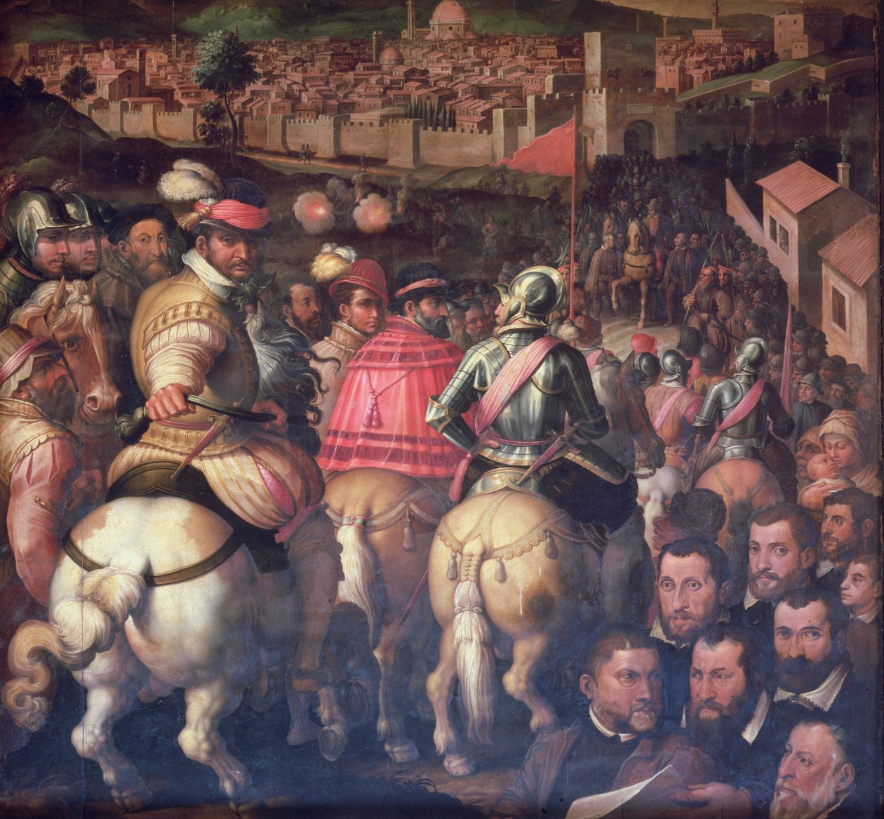 Triumf po válce se Sienou ze stropu Salone dei Cinquecento, 1565 (panel) od Giorgio Vasari