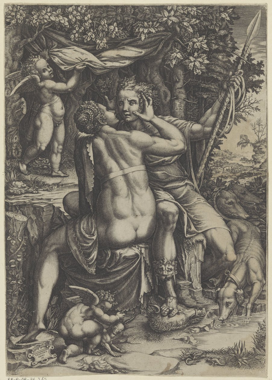 Venuše a Adonis od Giorgio Ghisi