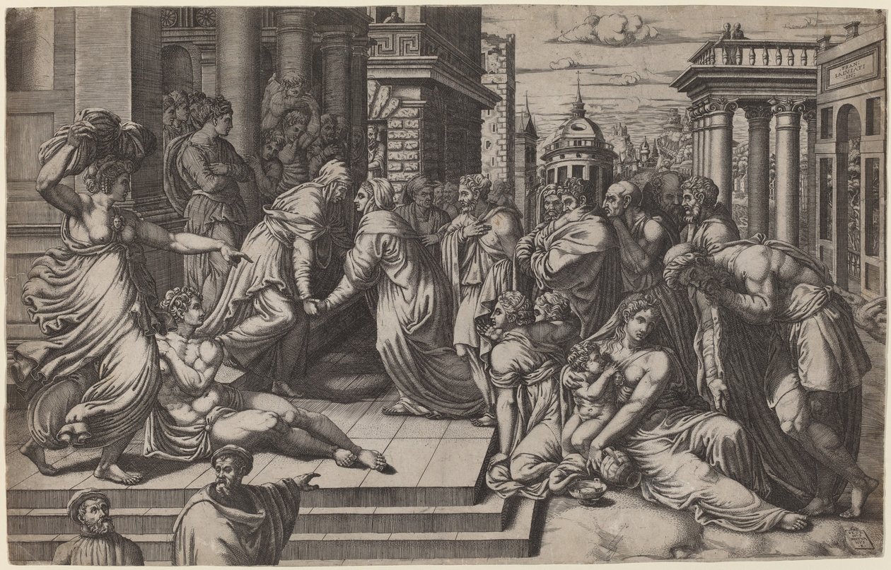 Návštěva od Giorgio Ghisi after Francesco Salviati
