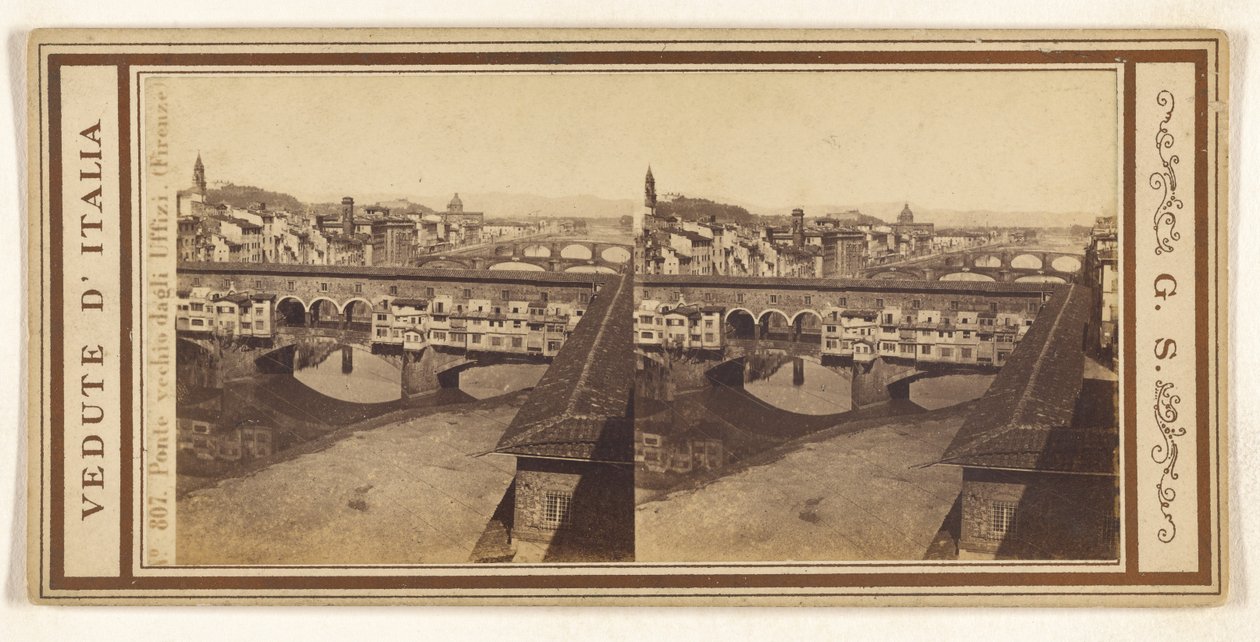 Starý most z Uffizi, (Florencie) od Giorgio Sommer