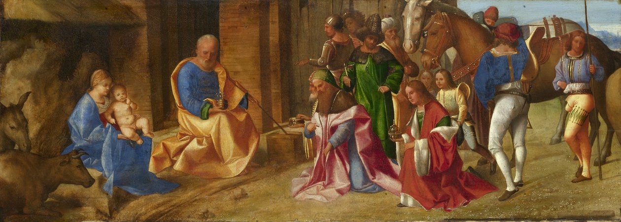 Klanění tří králů, kolem roku 1490 od Giorgione da Castelfranco
