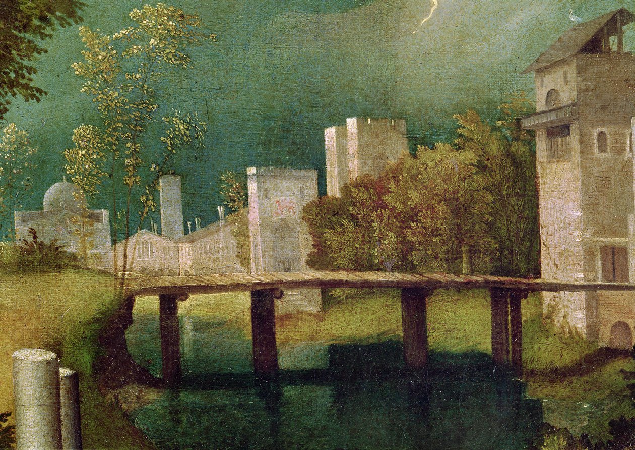 Městská krajina, detail Bouře (detail 603) od Giorgione da Castelfranco