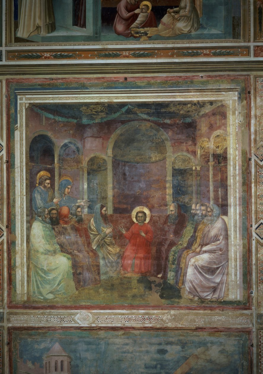 Kristus mezi lékaři, kolem roku 1305 od Giotto di Bondone