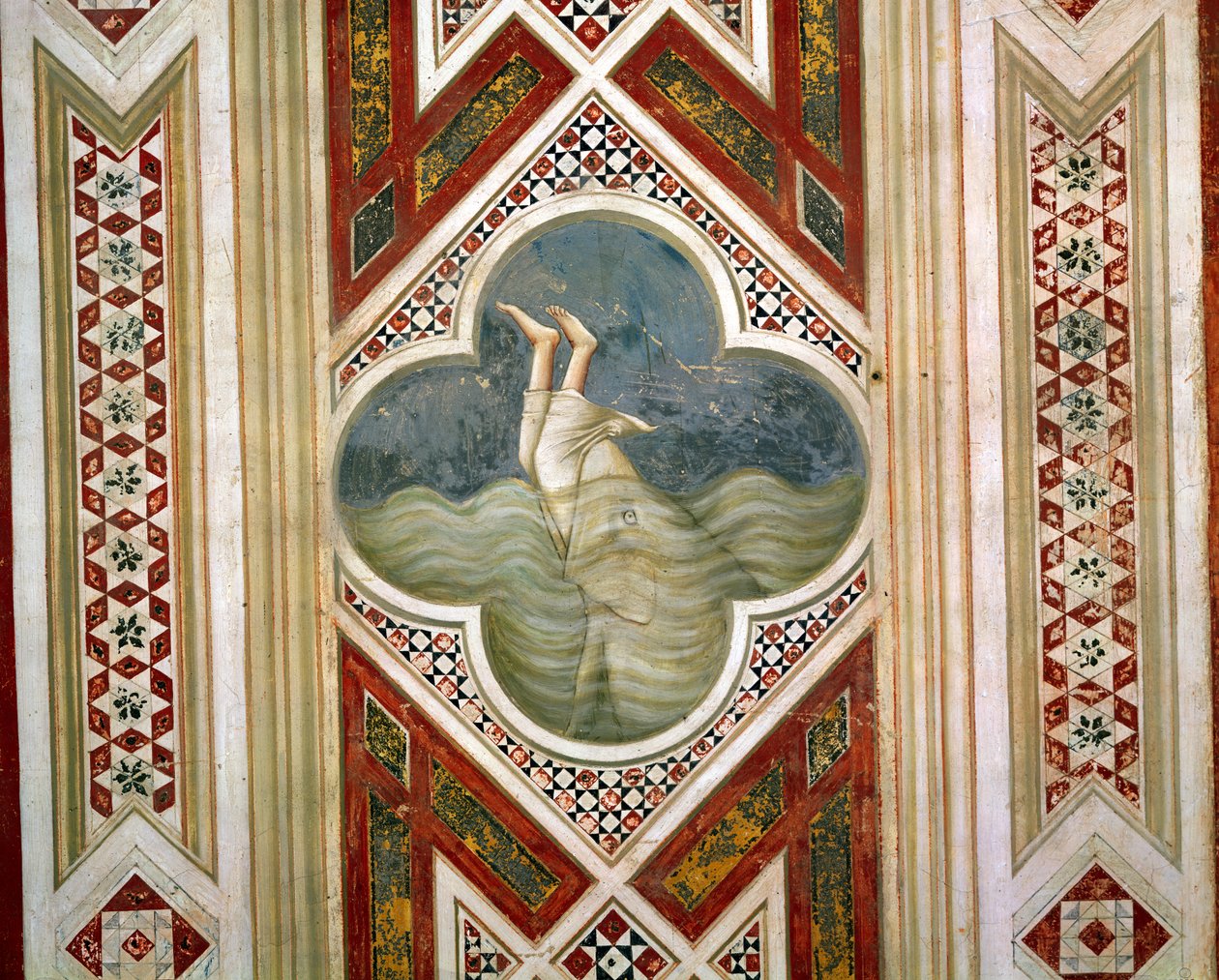 Jonáš a velryba, kolem 1305 od Giotto di Bondone