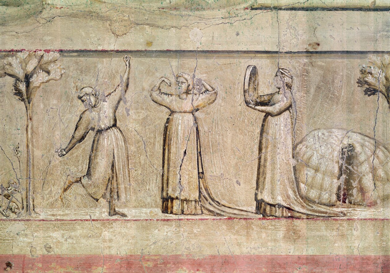 Spravedlnost, detail tanečníků, 1303-05 (viz také 102748) od Giotto di Bondone