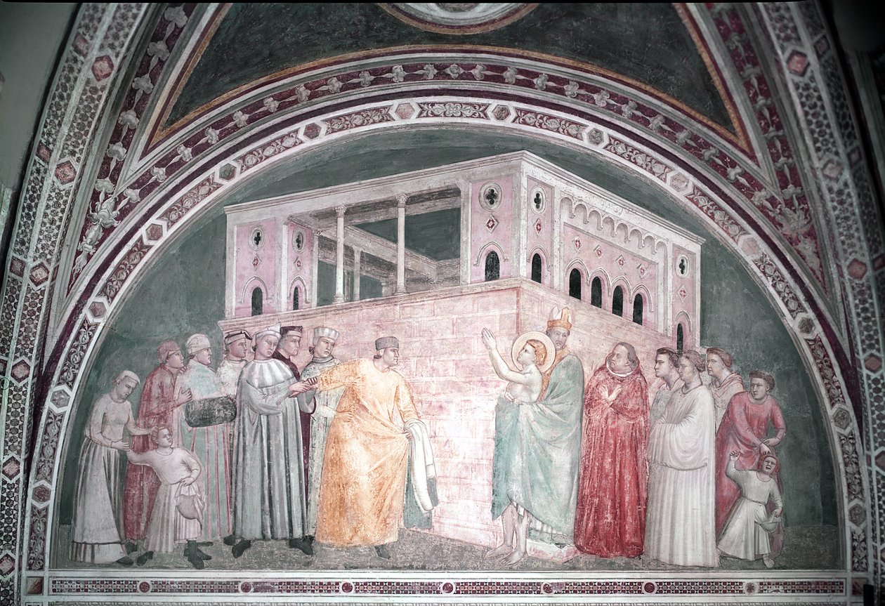 Sv. František se vzdává svých světských statků, z kaple Bardi, kolem roku 1320 od Giotto di Bondone