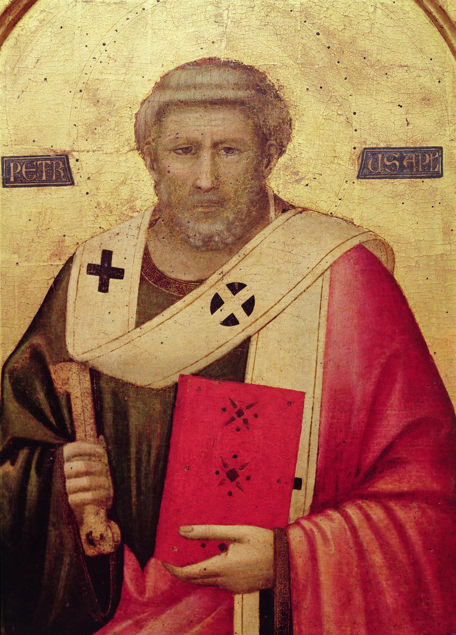 Svatý Petr, pravý panel oltáře Badia, c.1301 (tempera na panelu) (detail 50341) od Giotto di Bondone