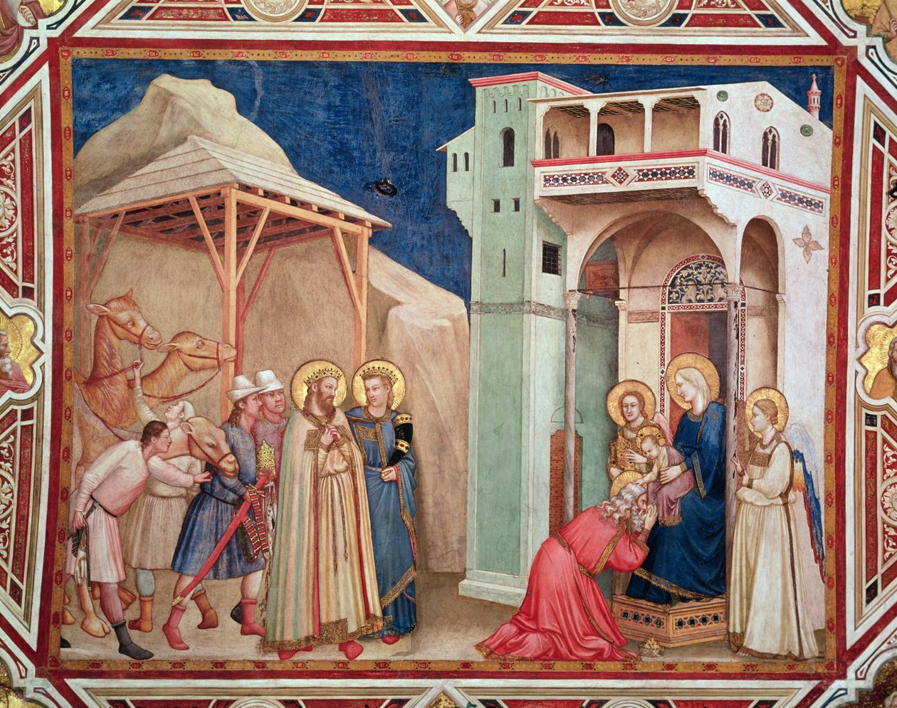 Klanění tří králů, kolem roku 1320 od Giotto di Bondone