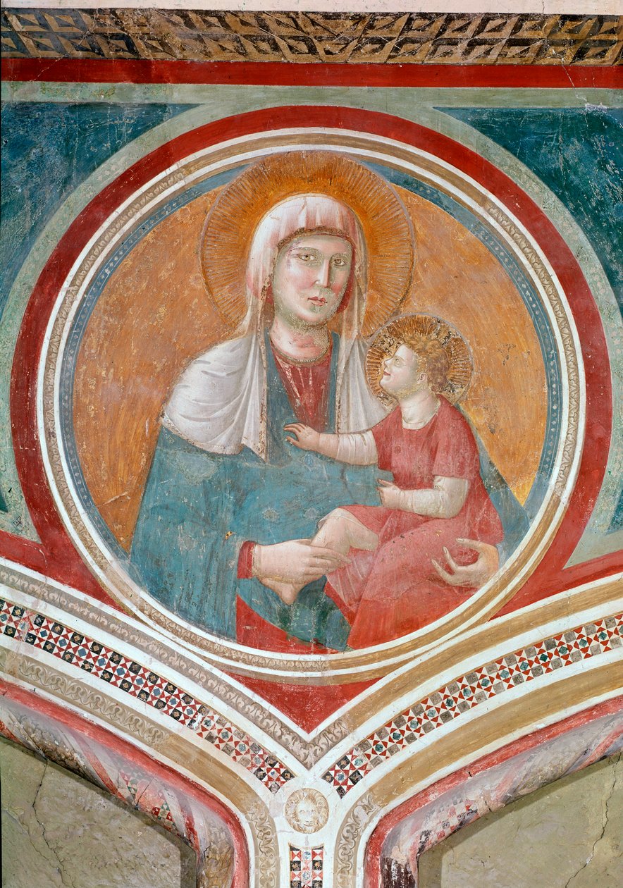 Panna a dítě (Fresco od Giotto (c.1266 1337)