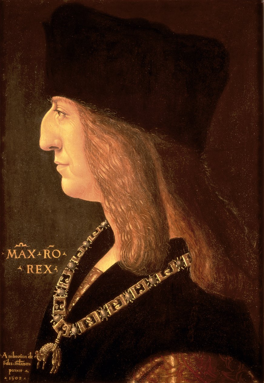 Německý císař Maxmilián I. (1459-1519), 1502 (panel) od Giovanni Ambrogio de Predis
