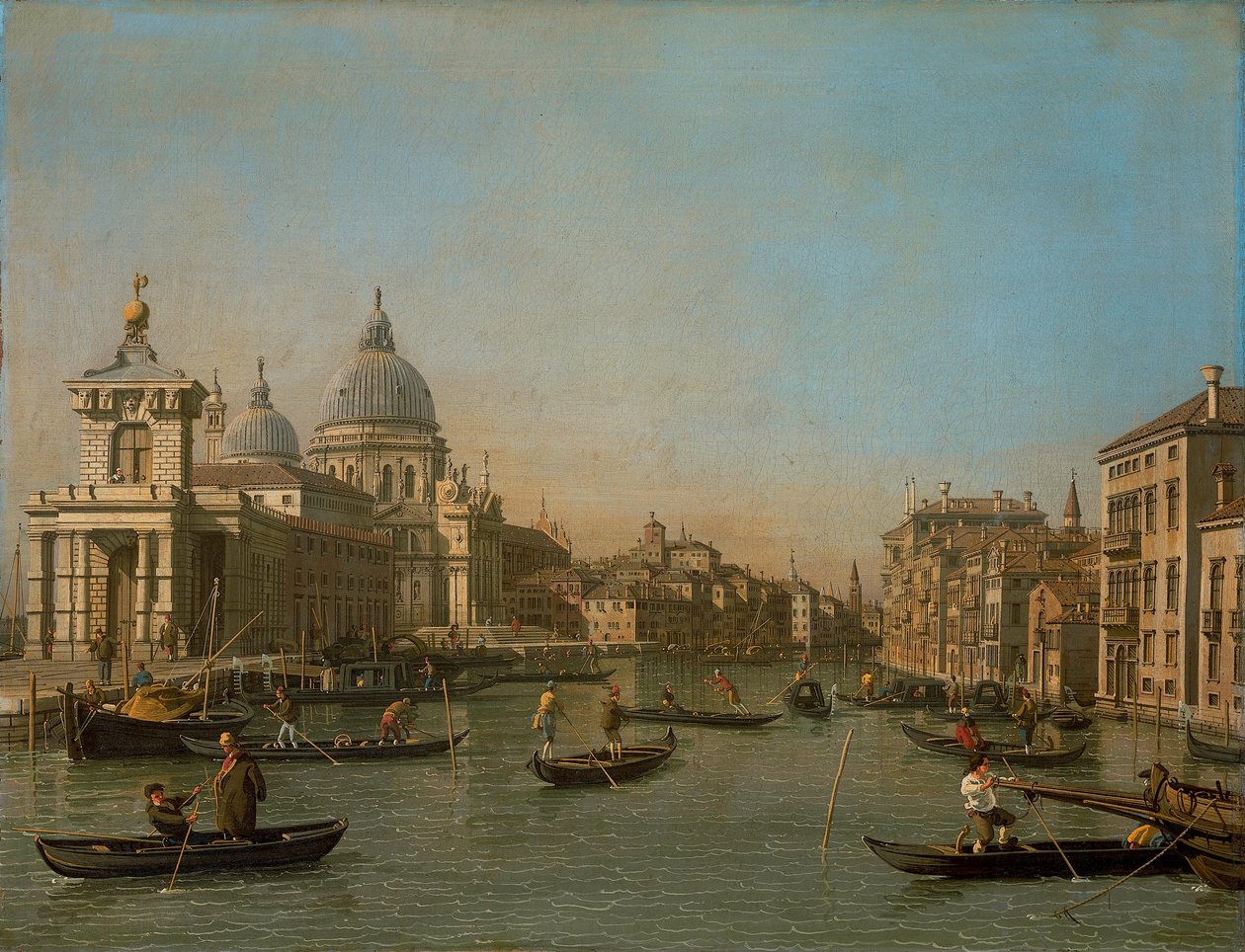 Vstup na Grand Canal v Punta della Dogana a Santa Maria della Salute od Giovanni Antonio Canal